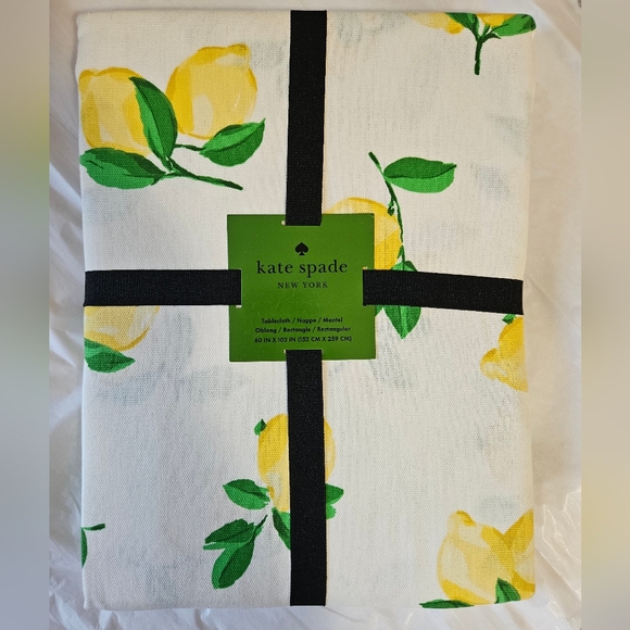 Kate Spade Lemon Tablecloth 60" x 102" Oblong - Picture 1 of 3